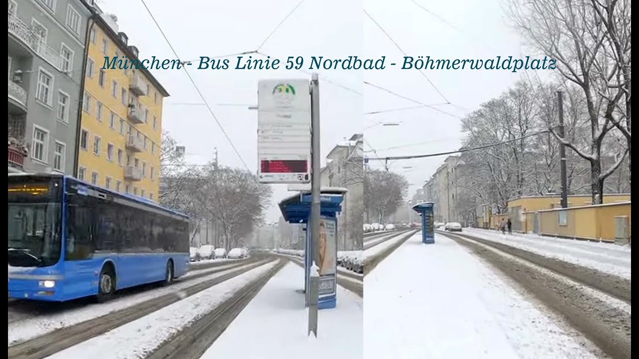 4k München - Bus Linie 59 Nordbad - Böhmerwaldplatz