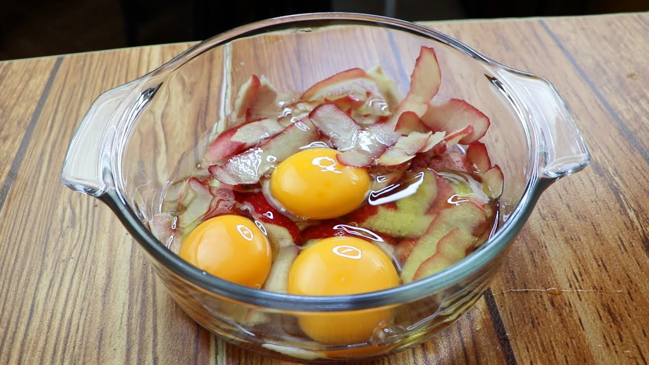 Agrega la CÁSCARA DE 3 MANZANAS Y 3 HUEVOS tendrás un postre exquisito 🍎