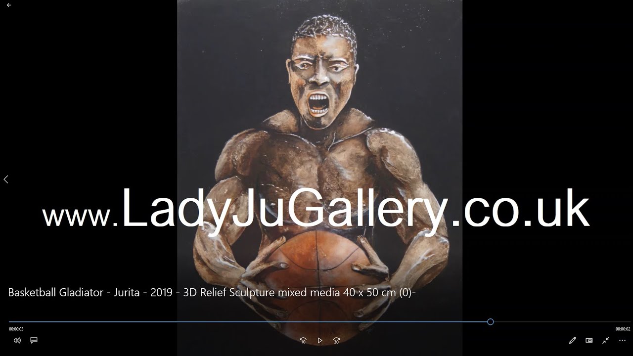 BASKETBALL GLADIATOR (Ref.055) 3D Sculpting Painting by Jurita, 2019, 40x50cm/16&rdquo;x20&rdquo;  (2)