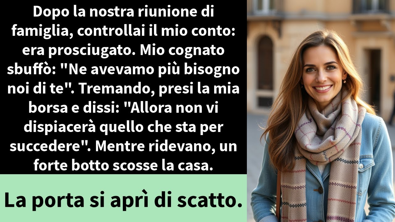 Dopo la nostra riunione di famiglia, controllai il mio conto: era prosciugato. Mio cognato sbuffò: