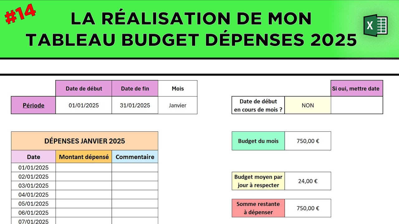 #14 Comment je gère mon budget dépenses sur Excel ? - Modèle 2026 disponible - Lien en description