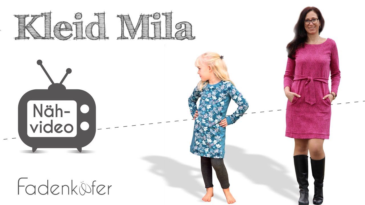 Kleid Mila selber nähen/ Basicschnitt mit Gürtel