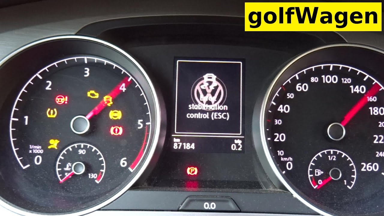 VW Golf 7 Yellow steering wheel reset after battery disconnected