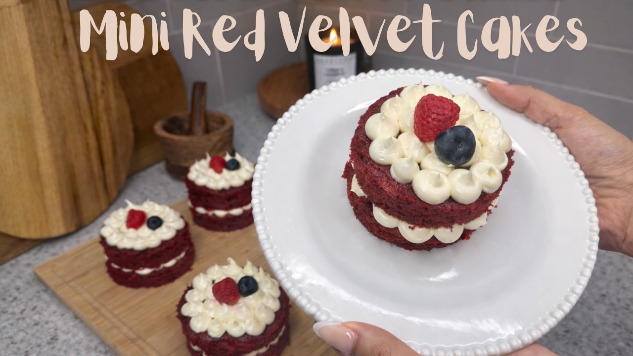 Mini Red Velvet Cakes with Cream Cheese Frosting ♡ Bake With Me