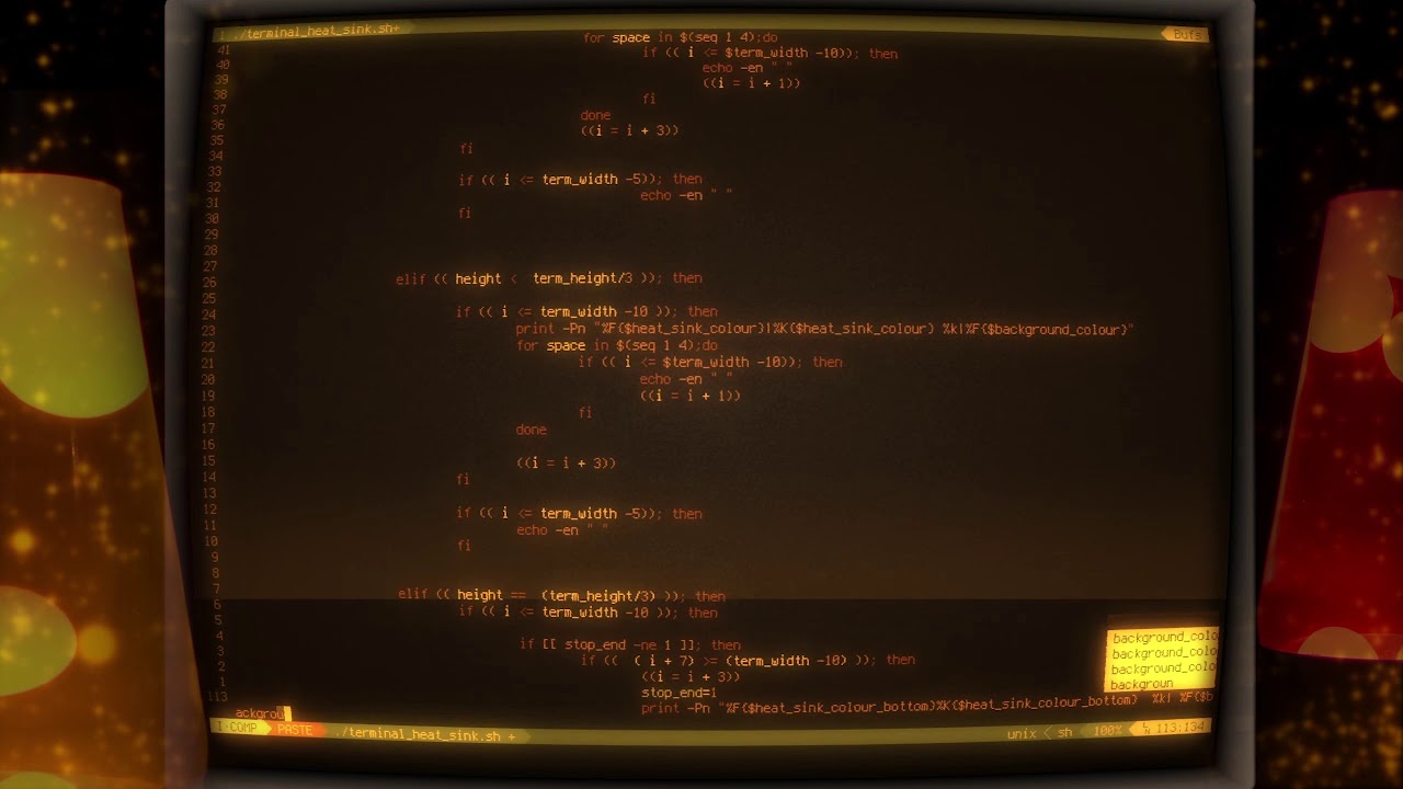 ASMR Programming shell script on a vintage pc | keyboard sounds | no talking | animated background