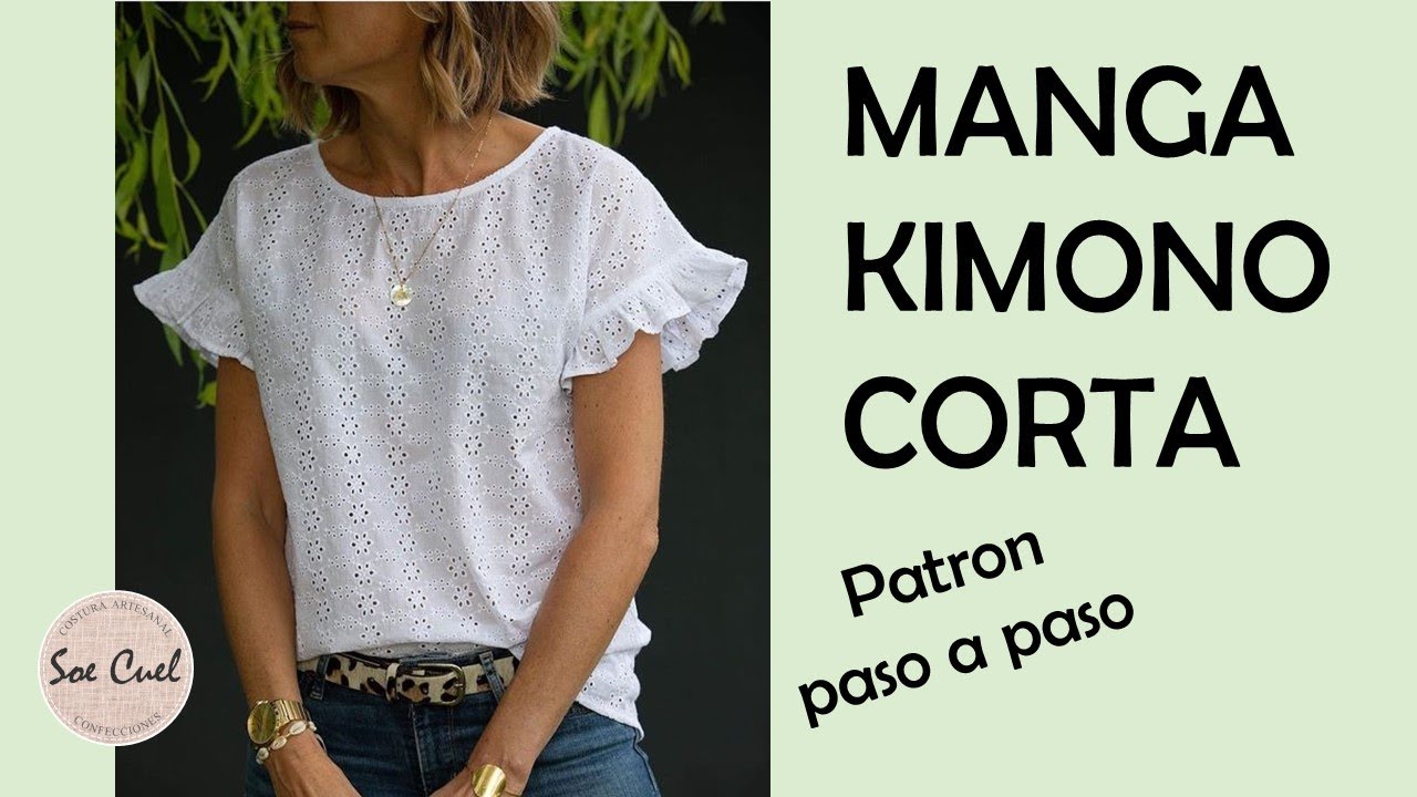 Manga Kimono Corta - Patron Paso a Paso.