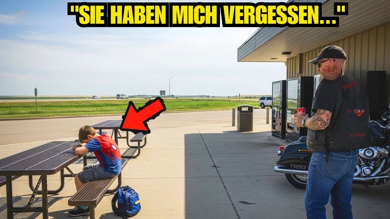 Vater vergaß ihn – Junge allein an Raststätte, bis Biker 320 km fuhr und sie vereinte