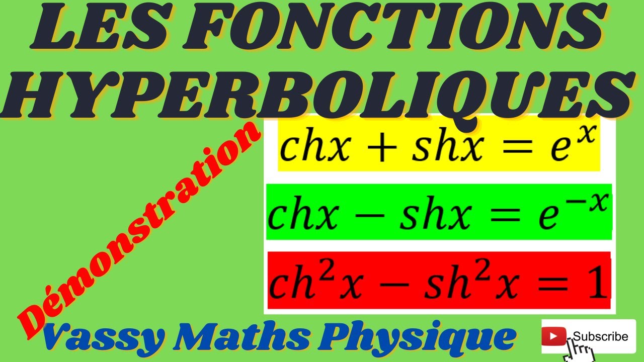 Fonction hyperbolique : représentation graphique de la fonction cosinus hyperbolique - cours1