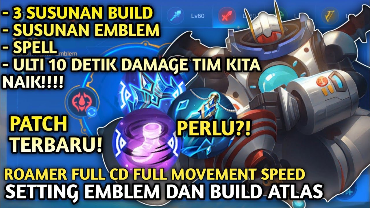 ULTI 10 DETIKAN? SET BUILD ATLAS TERSAKIT 2025 | EMBLEM BUILD ATLAS COOLDOWN SANGAT CEPAT!