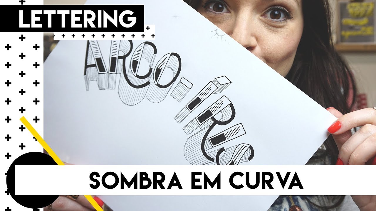 Como fazer sombra em letra em curva | Tutorial by Aline Albino