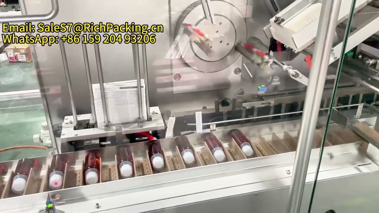 Cartoing machine for glass bottles with manual carton packaging machine