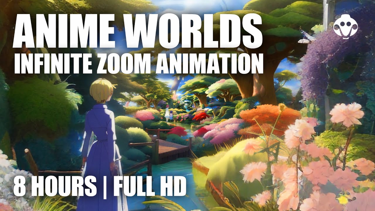 Anime Worlds | Infinite Zoom Animation (8 Hours), Full HD
