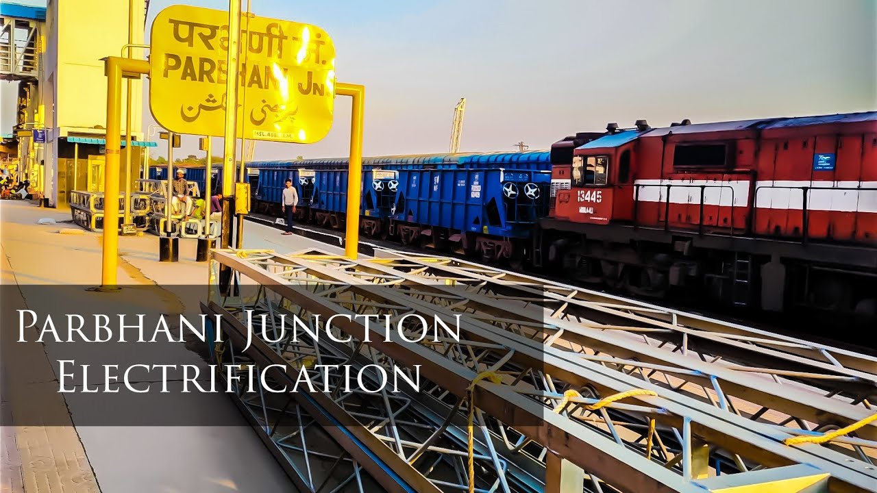 Parbhani Junction Electrification update | Double Catenary Polls Installation begins at Parbhani Jn.