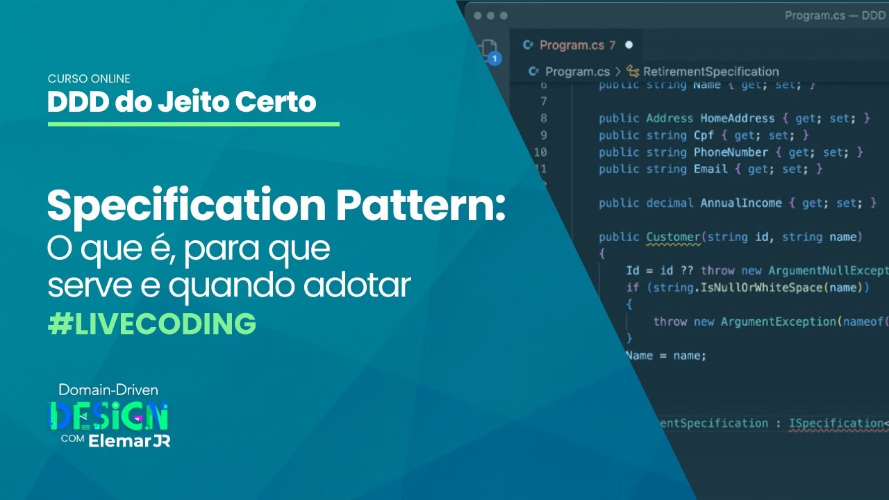 Specification Pattern: O que é, para que serve e quando adotar(Live coding)