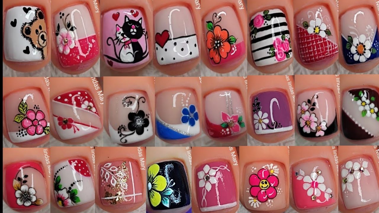 50+ RECOPILACIÓN DE modelos de  UÑAS PARA PIES VARIADOS Y HERMOSOS 🦶😍💅🌺