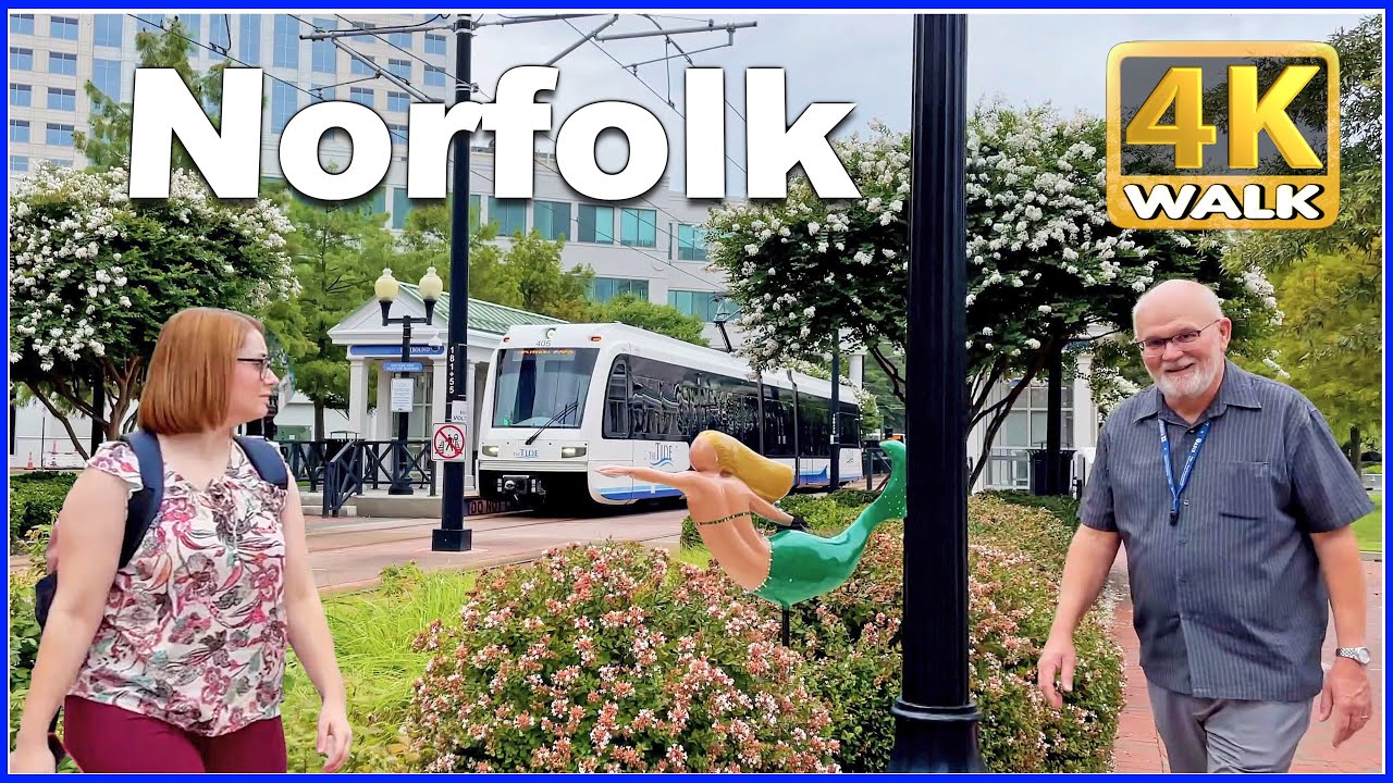 【4K】WALK Downtown NORFOLK Virginia USA 4k video Travel vlog
