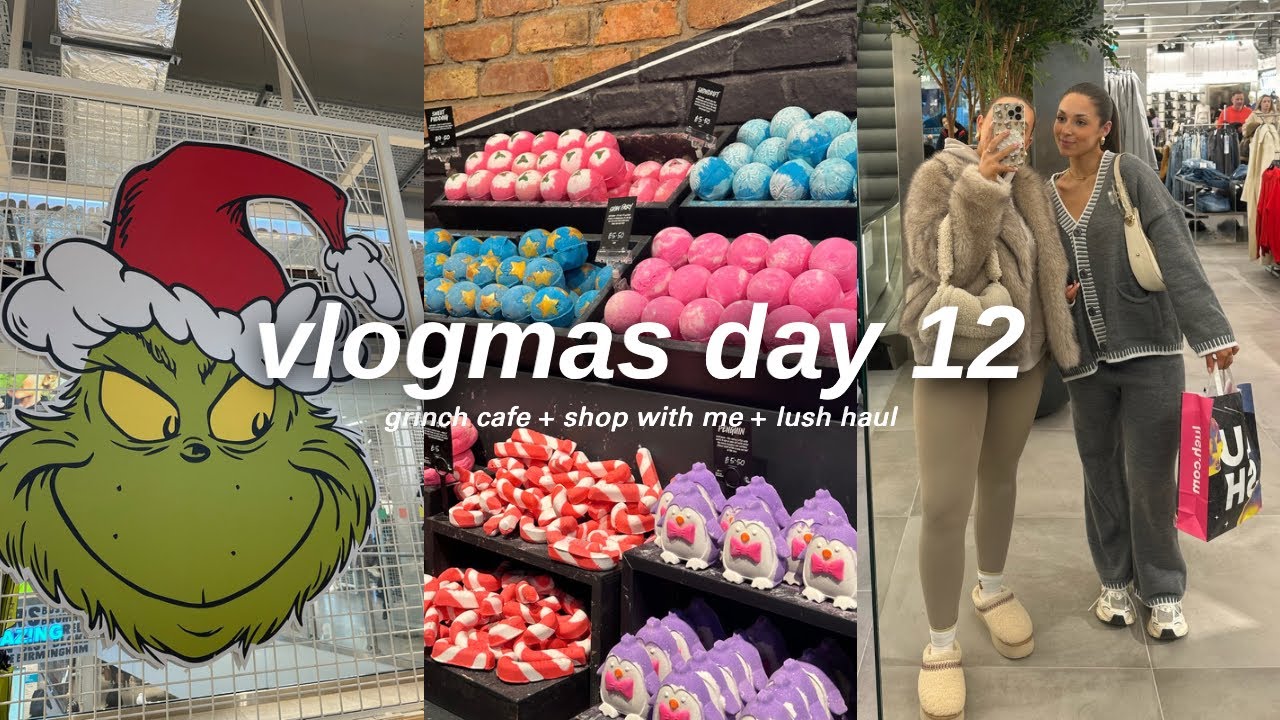 COME SHOP WITH US: pull & bear + bershka + lush haul + primark grinch cafe VLOGMAS DAY 12
