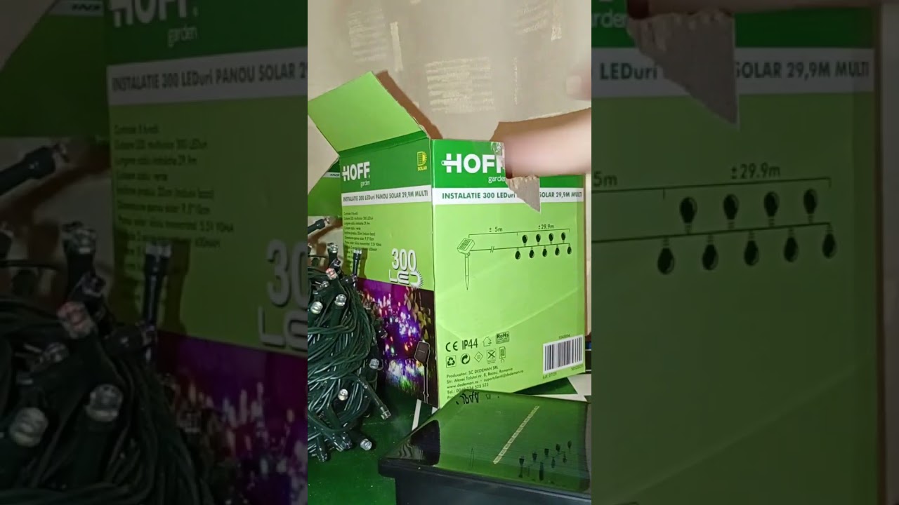 Instalație solară 300 leduri multicolor de la Hoff