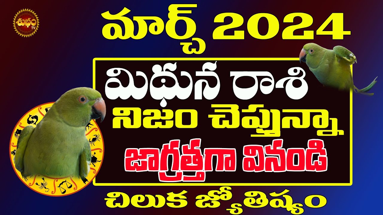 నిజాన్ని జగ్రత్తగా వినండి | Mithuna Rasi March 2024 | Chiluka Josyam | Parrot Predictions |Astrology