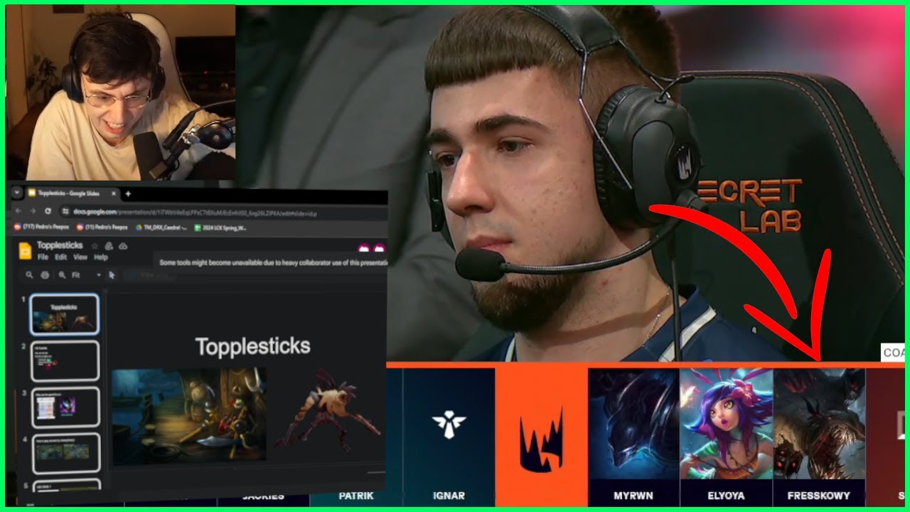 Caedrel Reacts To Myrwn's SoloQ Presentation on Fiddlesticks Toplane After He Picks It In LEC