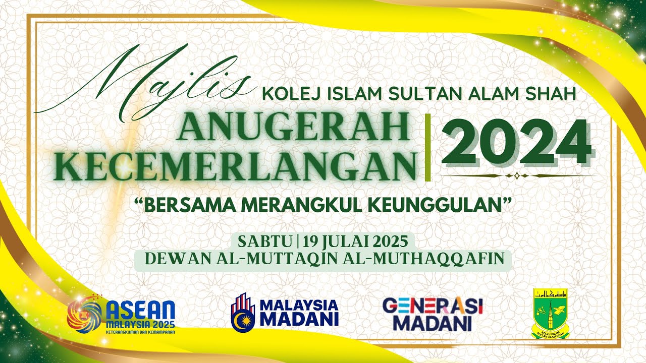 📽️SIARAN LANGSUNG | MAJLIS ANUGERAH KECEMERLANGAN TAHUN 2024 | 19 JULAI 2025 |