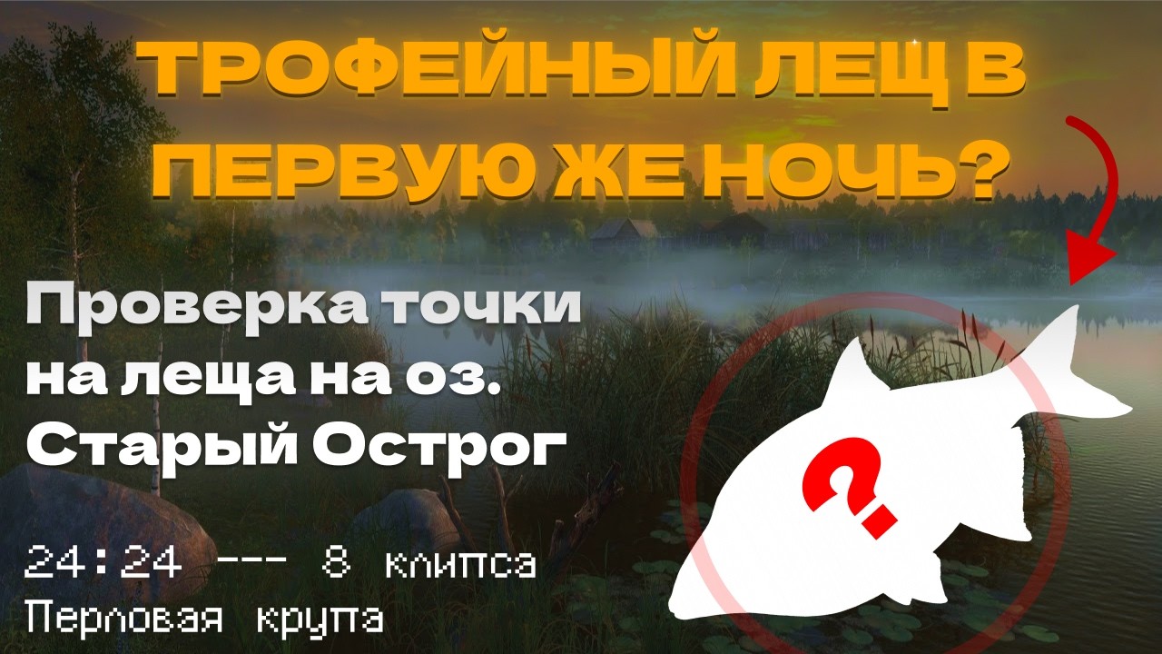 ТРОФЕЙНЫЙ ЛЕЩ В ПЕРВУЮ ЖЕ НОЧЬ?! ПРОВЕРКА ТОЧКИ НА СТАРОМ ОСТРОГЕ В ИГРЕ РУССКАЯ РЫБАЛКА 4!