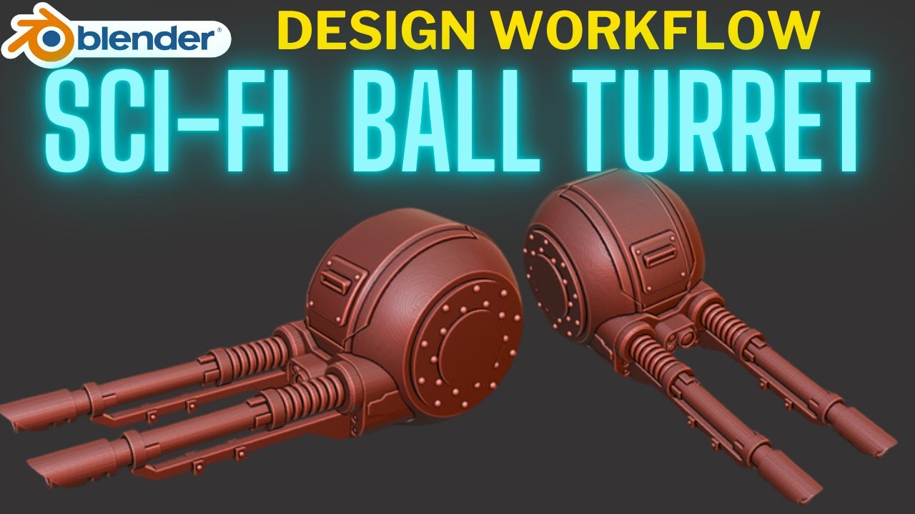 Designing a Sci-Fi Ball Turret in Blender