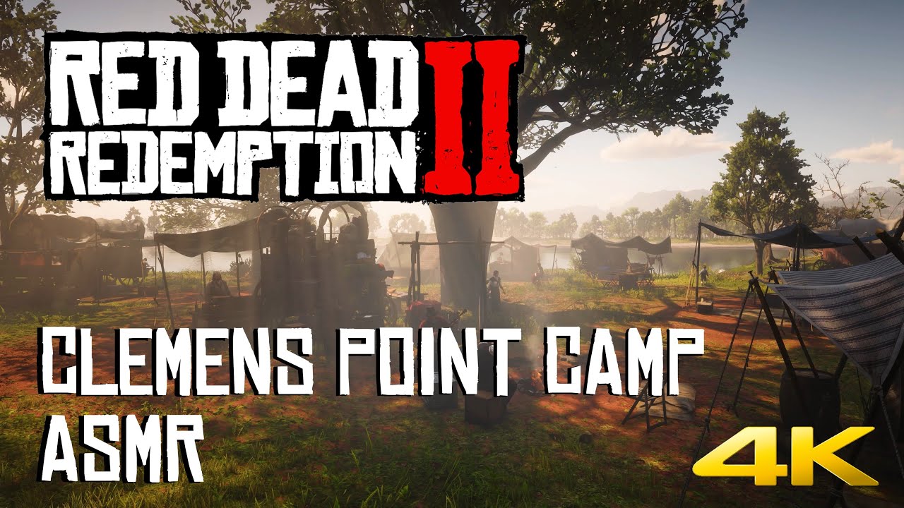 Clemens Point Camp   I   RDR2   I   ASMR, Camping Sounds   I   4K