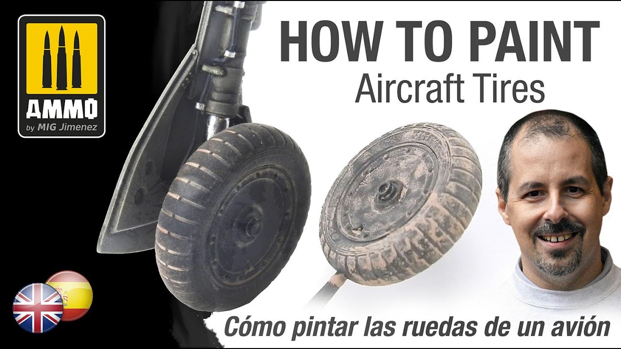 How to Paint Aircraft Tires / C&oacute;mo pintar las ruedas de un avi&oacute;n.