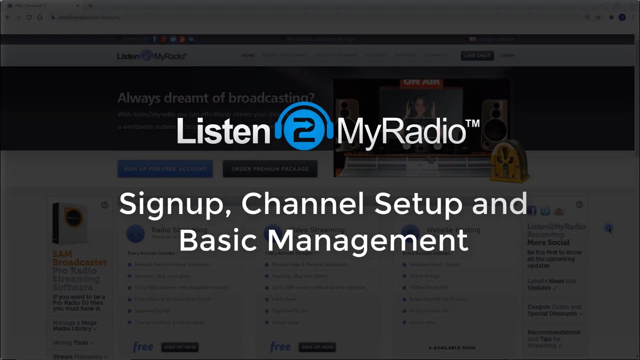 Listen2Myradio Channel Setup & Basic Management