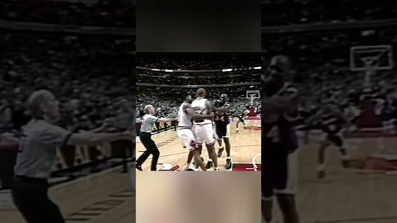 Michael Jordan and Pippen keep Rodman from getting suspended again #michaeljordan #rodman  #pippen