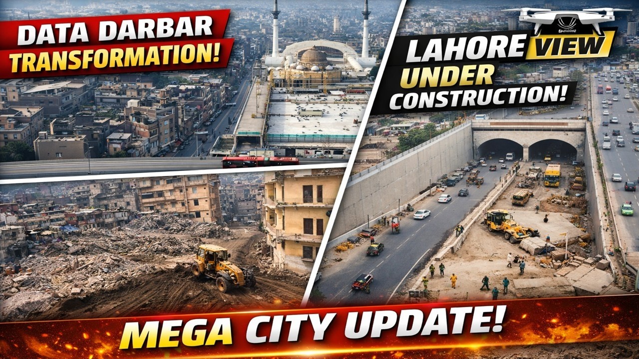 Lahore is Changing Fast! 🚧 Drone Tour of Data Darbar & Bhatti Chowk Mega Projects