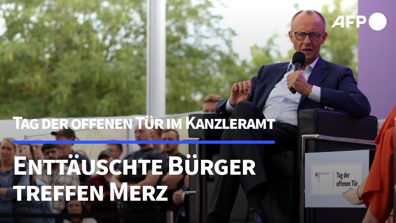 Enttäuschte Bürger treffen Merz im Kanzleramt | AFP