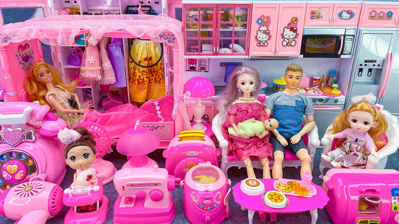20 Minutes Satisfying With Unboxing Barbie Princess Bedroom, Kitchen Play Set Review Toys｜ASMR