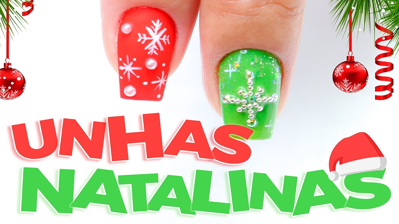 2 Modelos de Unhas Decoradas RÁPIDAS e FÁCEIS de Natal