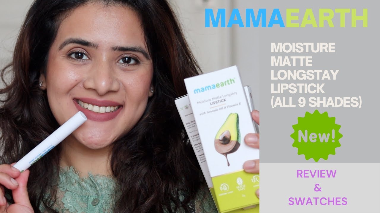 *ОБЗОР НОВОЙ СТОЙКОЙ ПОМАДЫ MAMAEARTH MOISTURE MATTE И СВОТЧИ, ВСЕ 9 ОТТЕНКОВ | #MAMAEARTH
