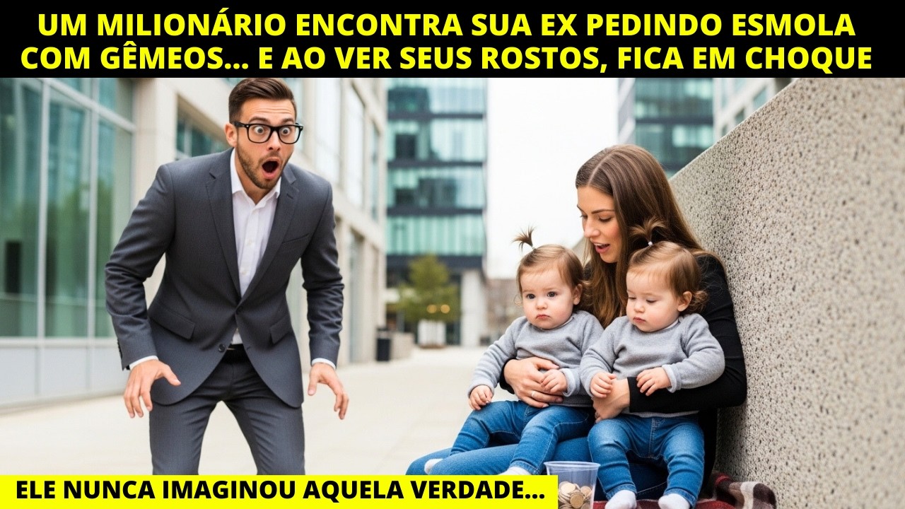 UM MILIONÁRIO ENCONTRA SUA EX PEDINDO ESMOLA COM GÊMEOS… E AO VER SEUS ROSTOS, FICA EM CHOQUE