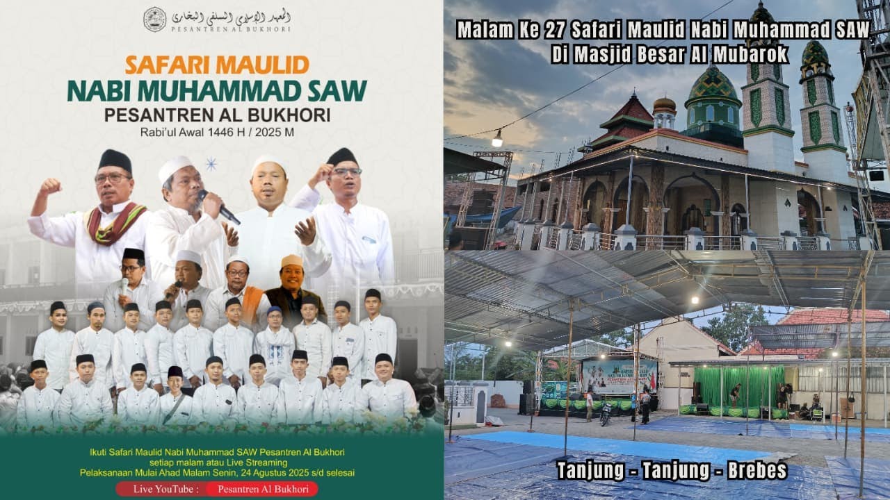 🔴Live Malam Ke 27 Safari Maulid Nabi Muhammad SAW | Di Masjid Jami' Al Mubarok Tanjung.