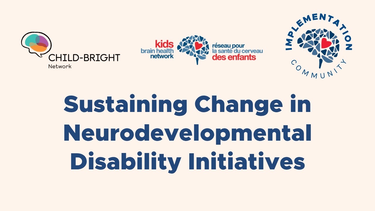 Sustaining Change in Neurodevelopmental Disability Initiatives