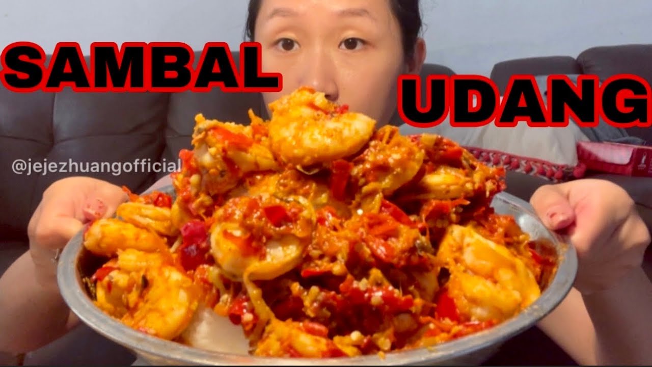 MUKBANG SAMBAL UDANG GEPREK , UDANGNYA BESAR BESAR 😭🔥 #jejezhuang