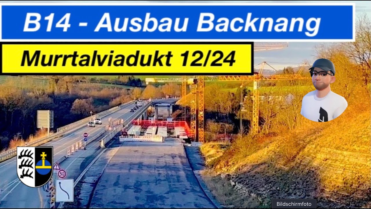 Backnang, Neubau Murrtalviadukt B14, Aufnahme 12 / Update 12/2024