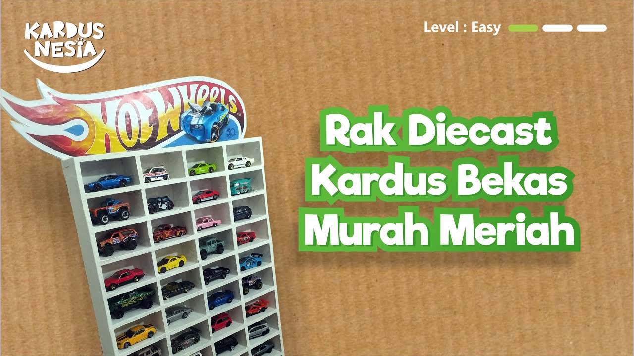 Membuat Rak Diecast Hotwheels Kardus Bekas Murah | Make Diecast Shelf from Cardboard