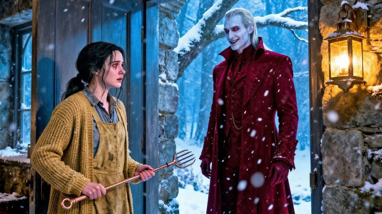 El Rey Vampiro Gigante llamó a la puerta y dijo:«Me dijeron que estás sola;déjame darte hijos,mujer»