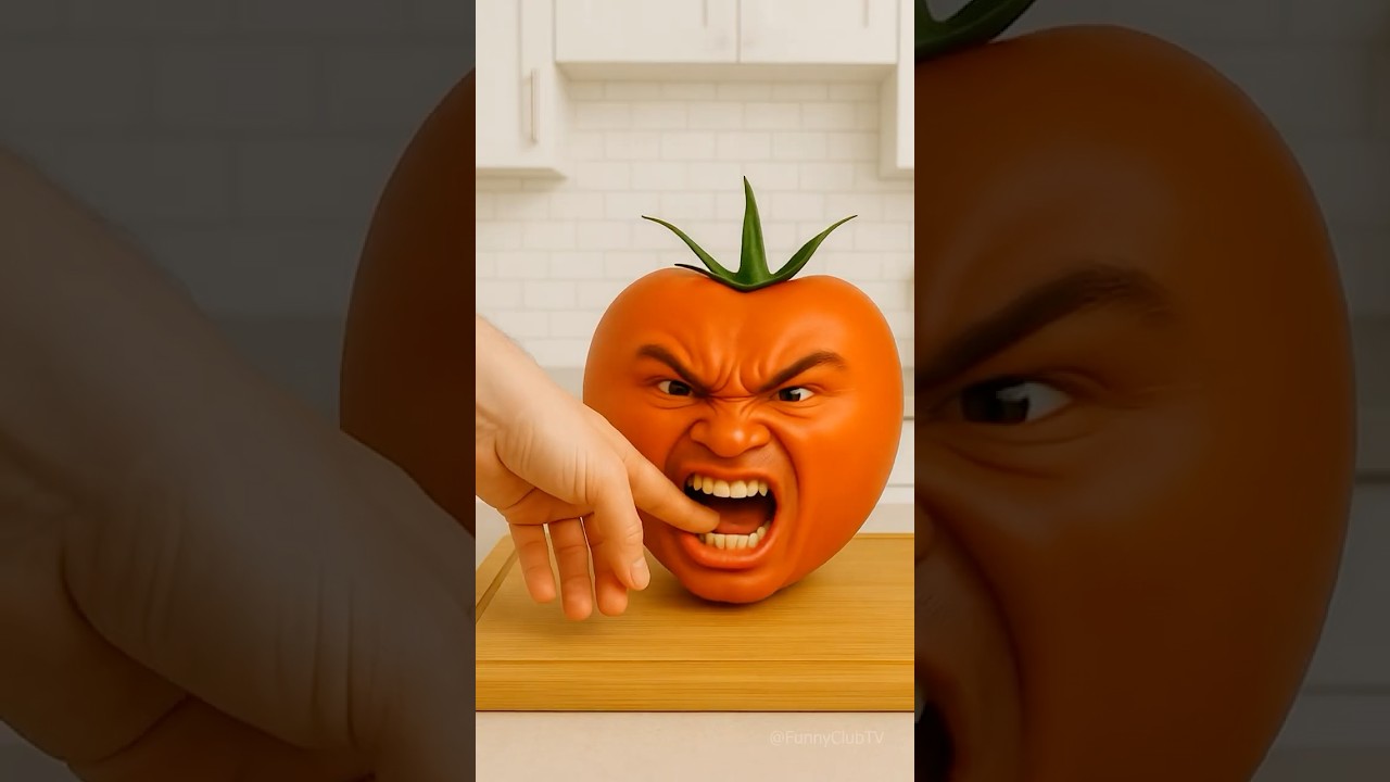 Evil Tomato Bit Me&hellip; So I Took Revenge 🍅🔪😱 #tomato