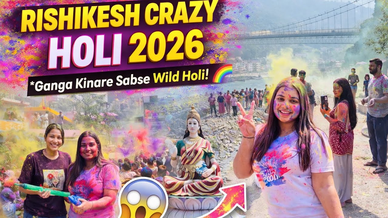 Holi in Rishikesh Hits Different 🔥 | Ganga Ghat Holi Vlog 2026 🫟