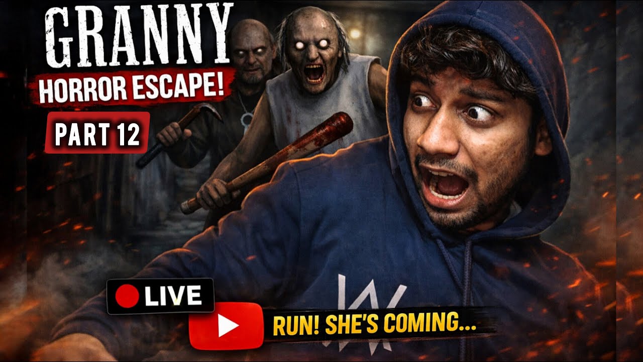 Granny & Grandpa Chase Me😨 | Horror Escape LIVE PART 12. 