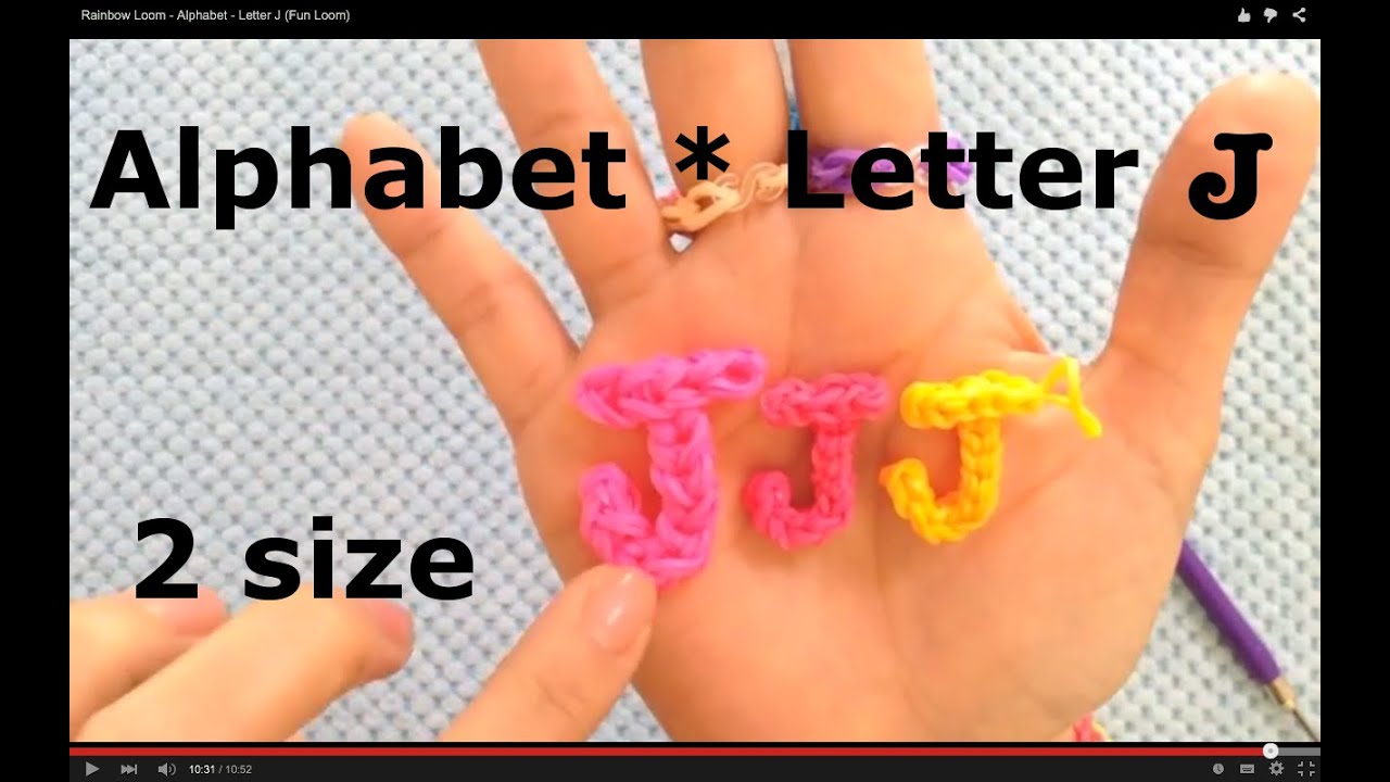 Rainbow Loom - Alphabet - Letter J (Fun Loom)　レインボールーム　アルファベット　（ファンルーム）