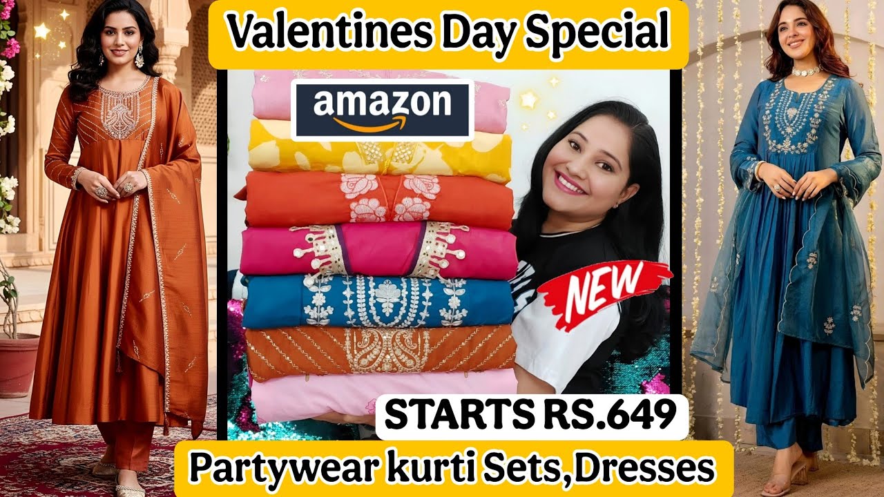 Amazon Valentines Day Special Kurti Set/Dresses Haul💗Party/Officewear Collection✨️Amazon kurti haul