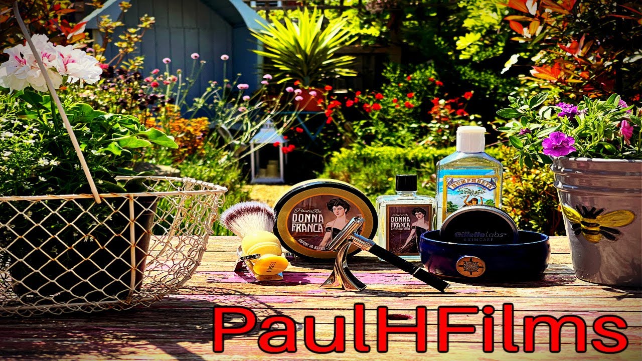Garden Shave | Gillette Super Adjustable (Black Beauty) | Panta Rei Donna Franca Shaving Soap.
