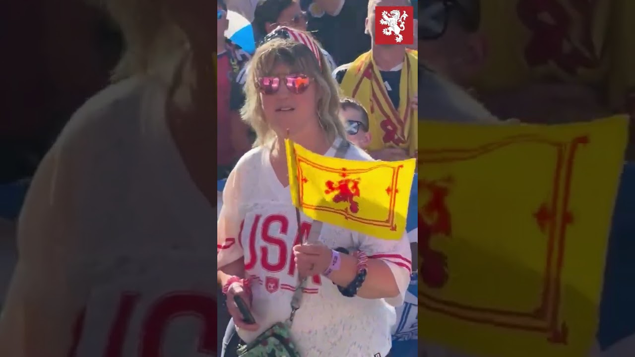 Scotland fans belt out The Flower of Scotland in the Boston fan zone